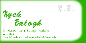 nyek balogh business card